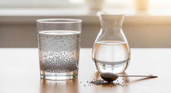 Hạt chia pha nước lọc theo tỷ lệ 1:10 giúp giảm mỡ bụng hiệu quả